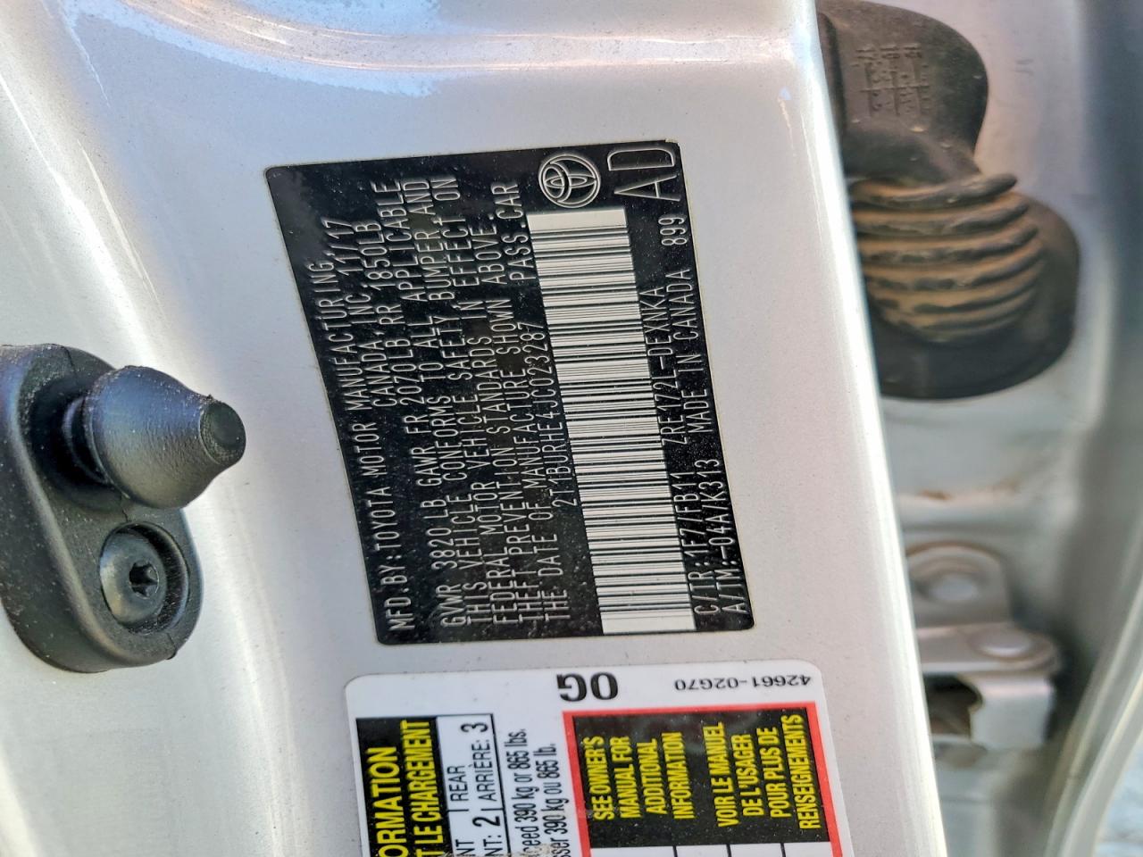 2018 TOYOTA COROLLA L photo 12