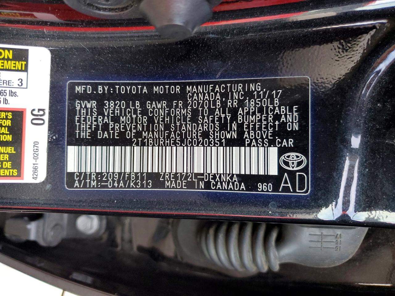 2018 TOYOTA COROLLA L photo 23