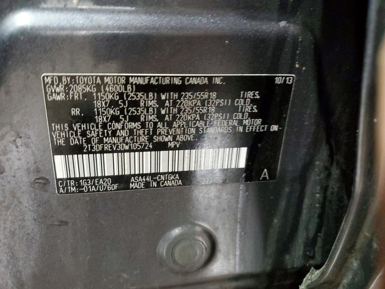 2013 TOYOTA RAV4 LIMITED photo 14