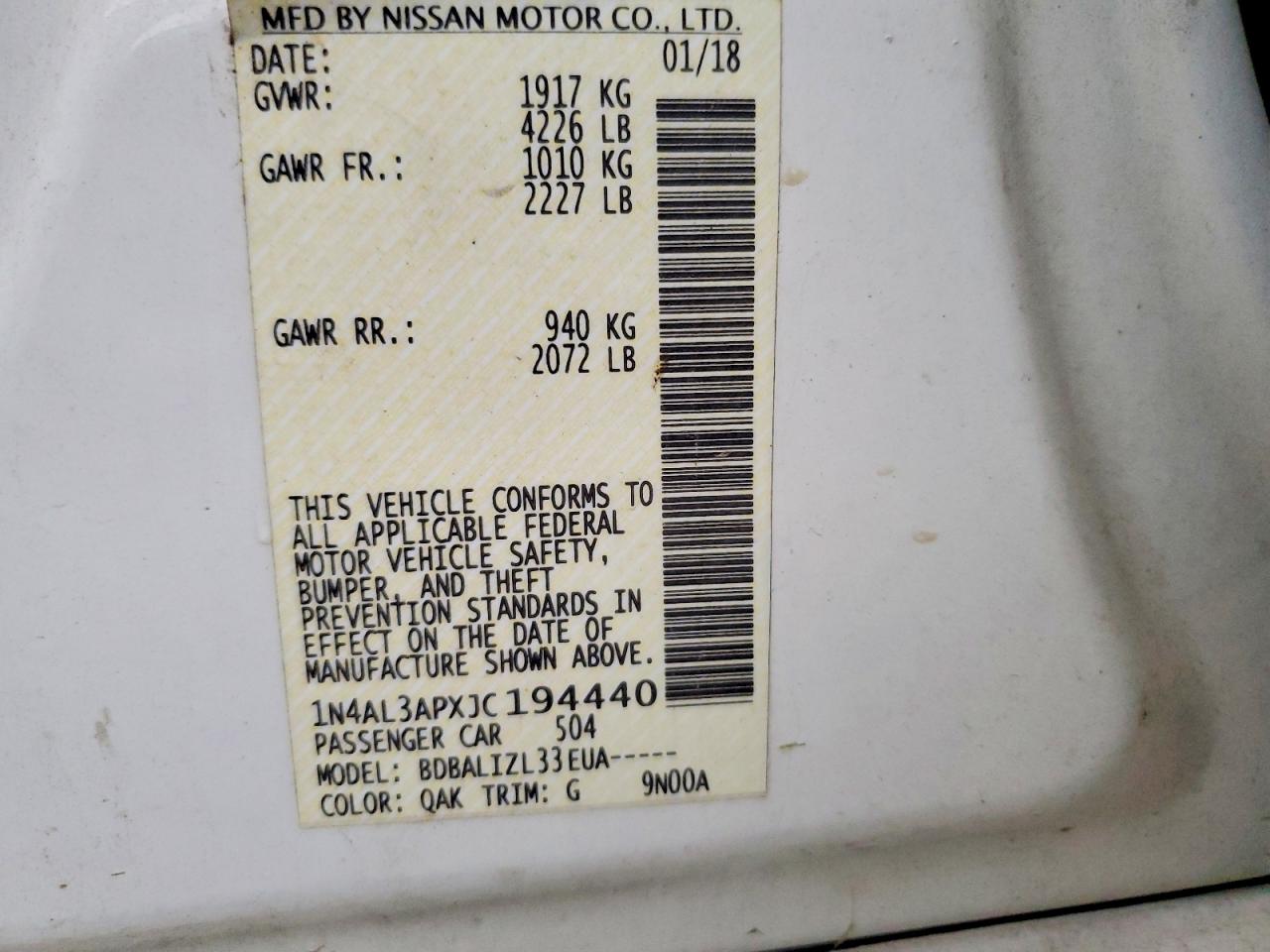2018 NISSAN ALTIMA 2.5 photo 23