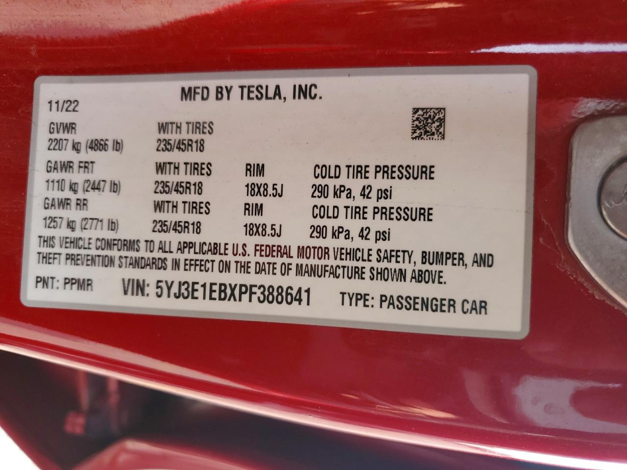 2023 TESLA MODEL 3 photo 12