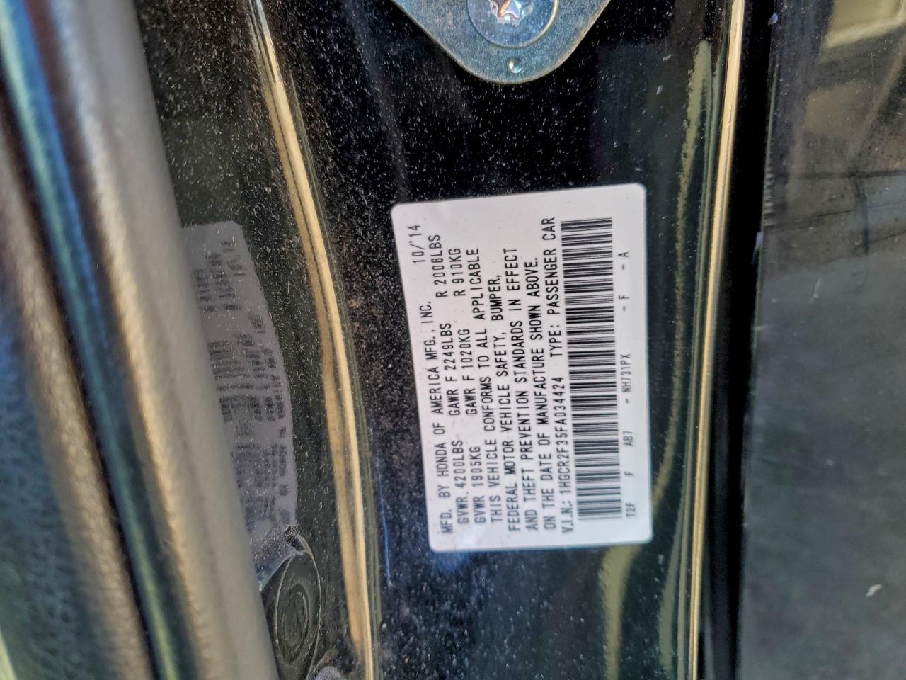 2015 HONDA ACCORD LX photo 12