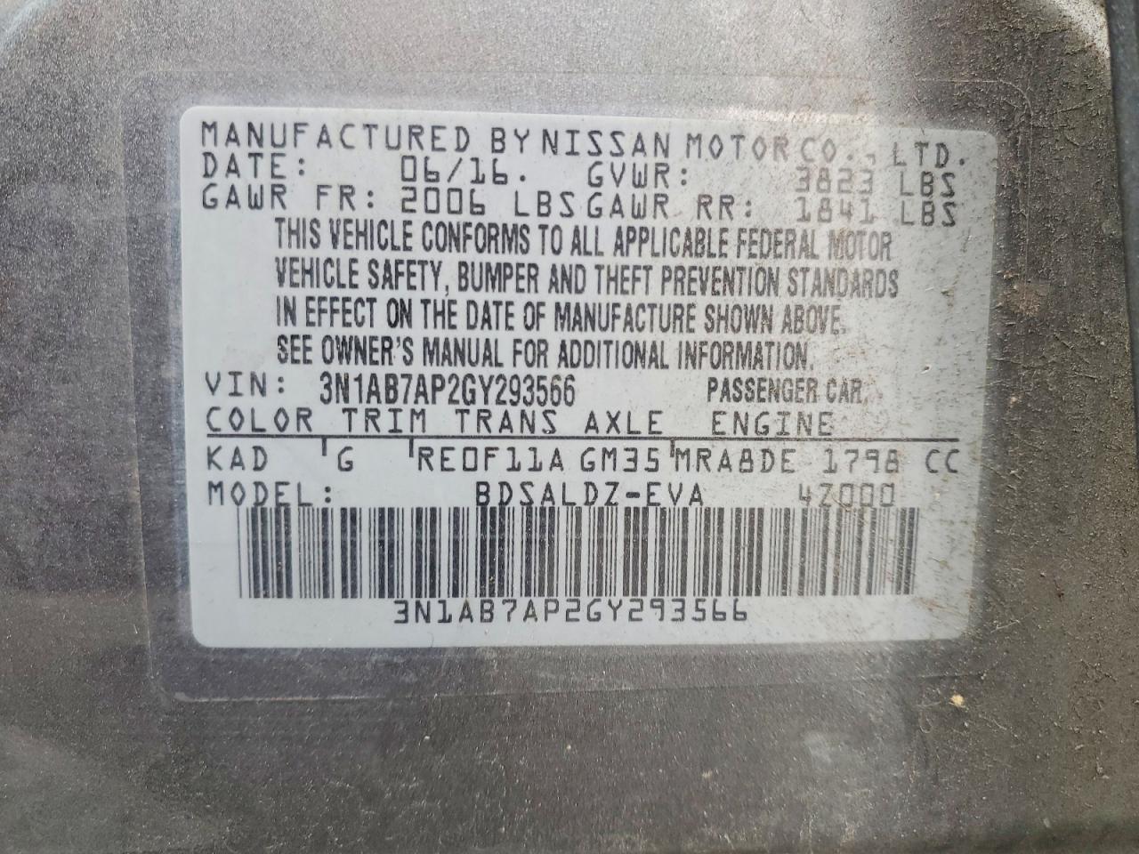 2016 NISSAN SENTRA S photo 23