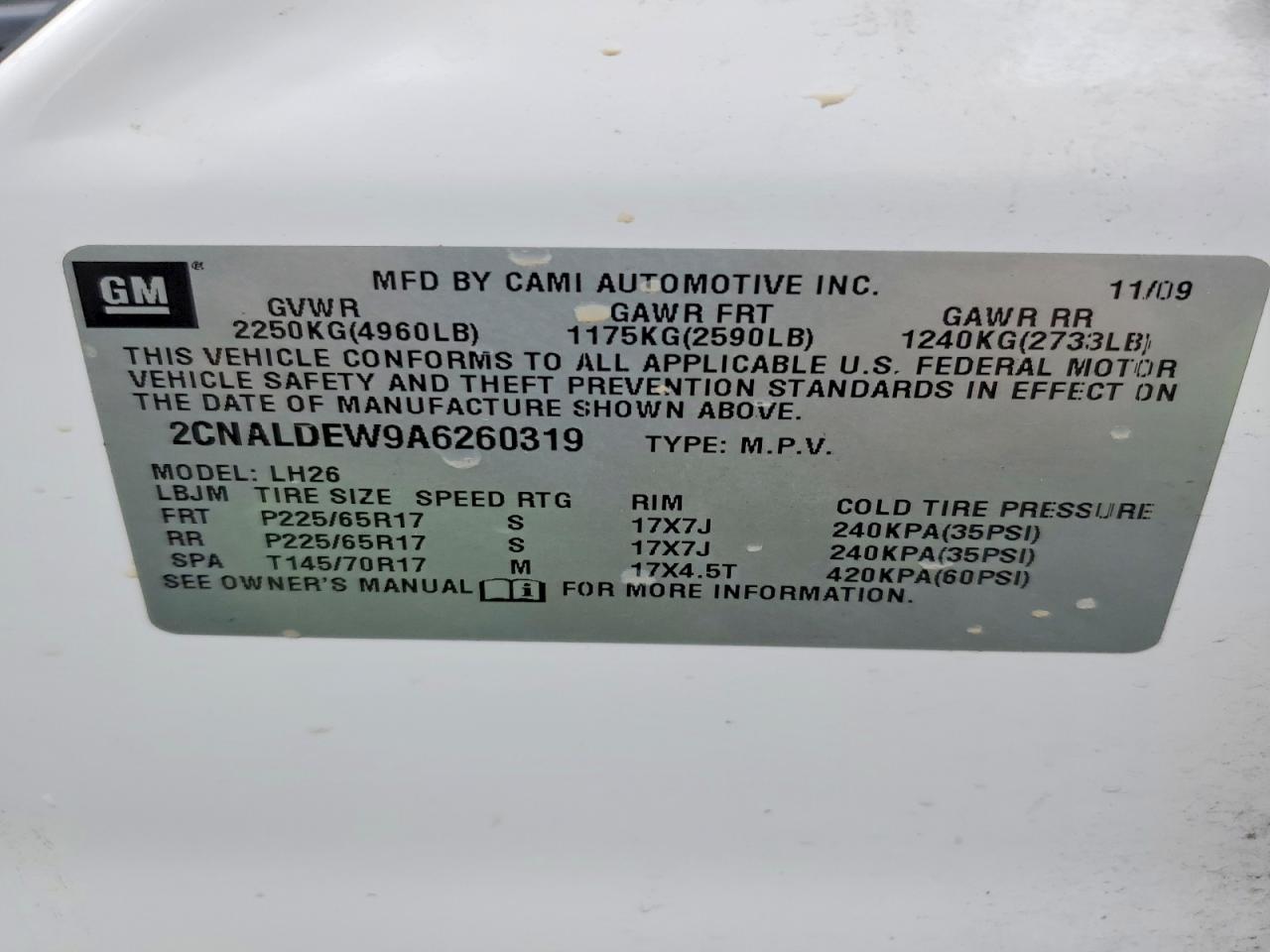 2010 CHEVROLET EQUINOX LT photo 13
