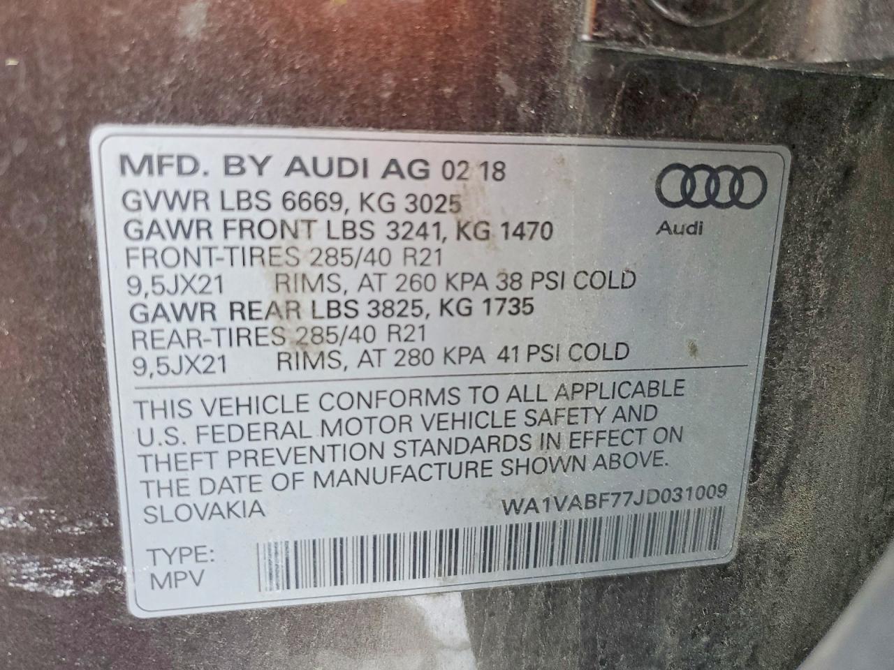 2018 AUDI Q7 PRESTIGE photo 13