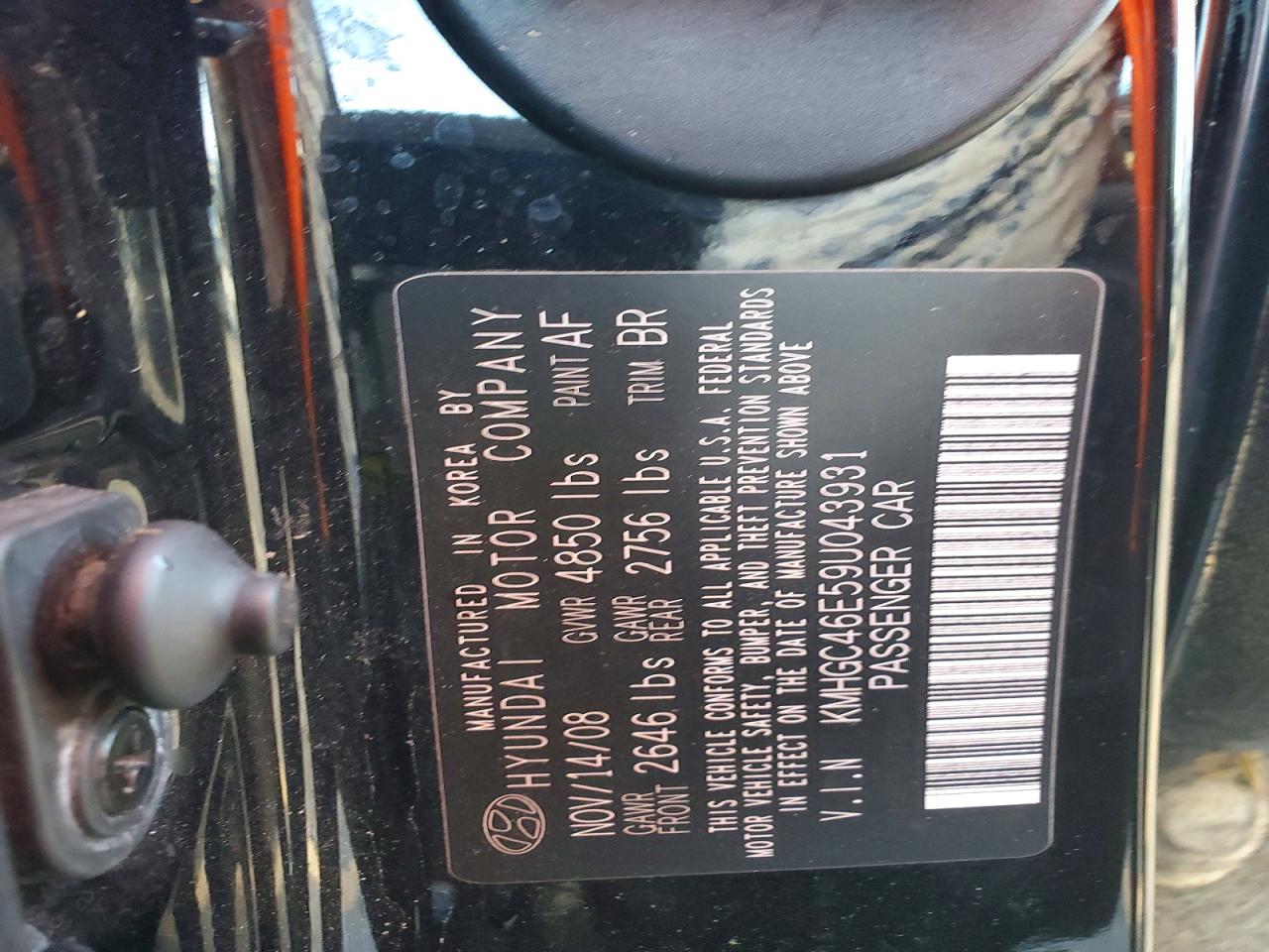 2009 HYUNDAI GENESIS 3.8L photo 25
