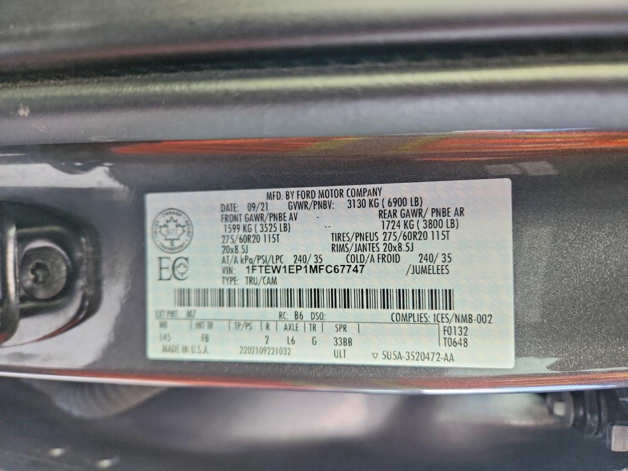 2021 FORD F150 SUPERCREW photo 12