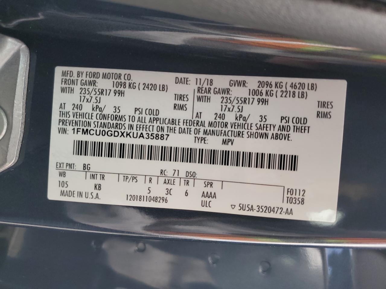 2019 FORD ESCAPE SE photo 23