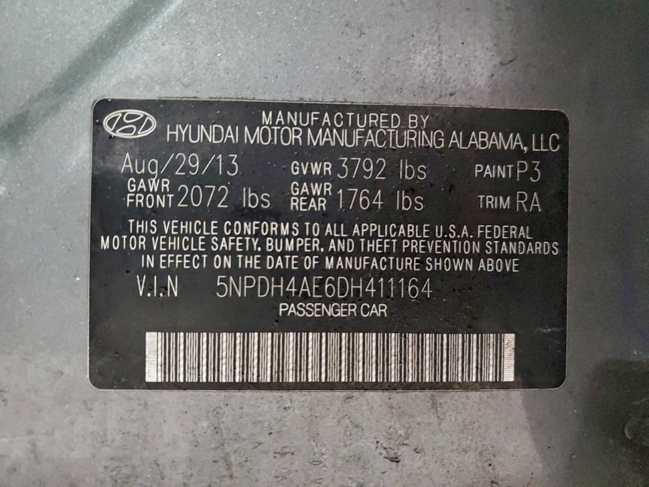 2013 HYUNDAI ELANTRA GLS photo 12