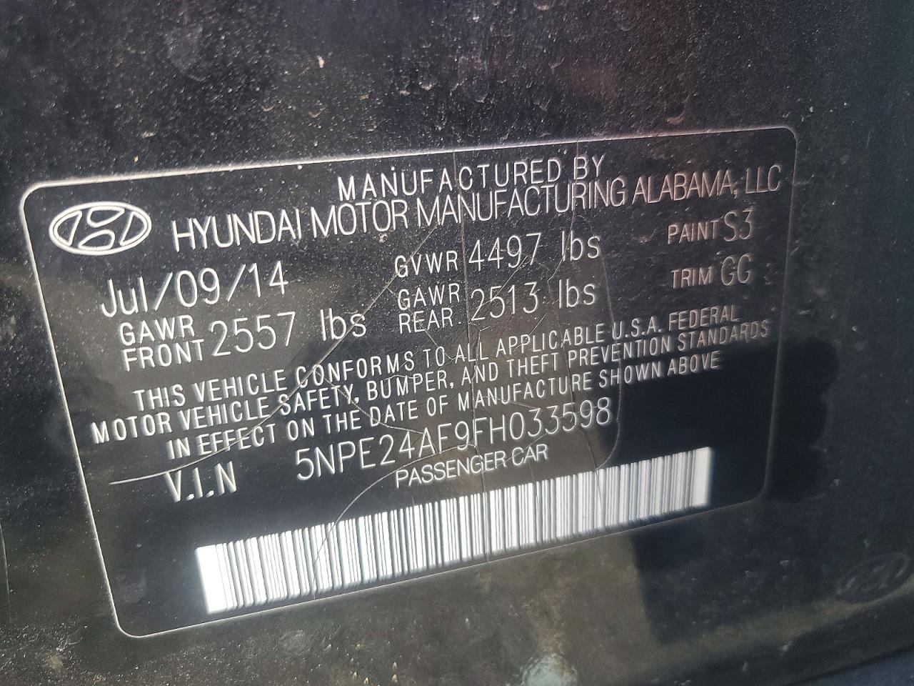 2015 HYUNDAI SONATA SE photo 13