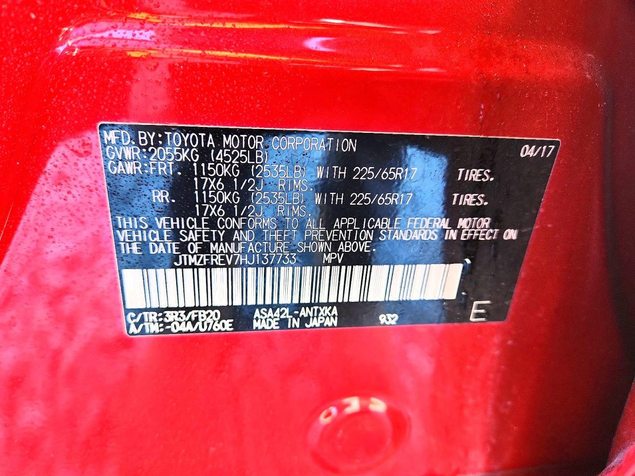 2017 TOYOTA RAV4 LE photo 13