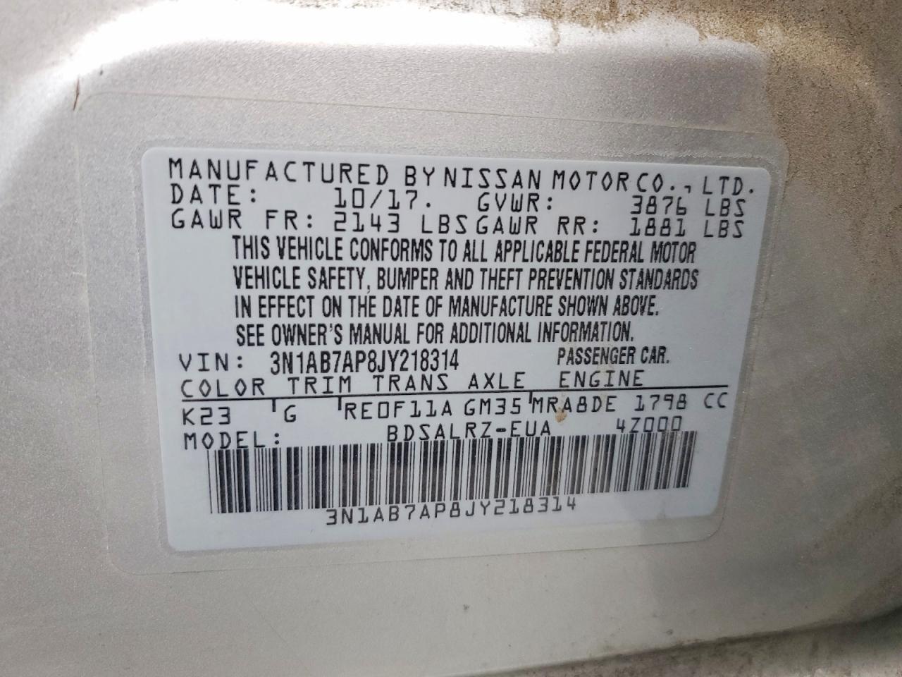 2018 NISSAN SENTRA S photo 13