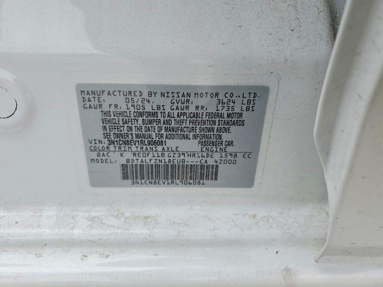 2024 NISSAN VERSA SV photo 23