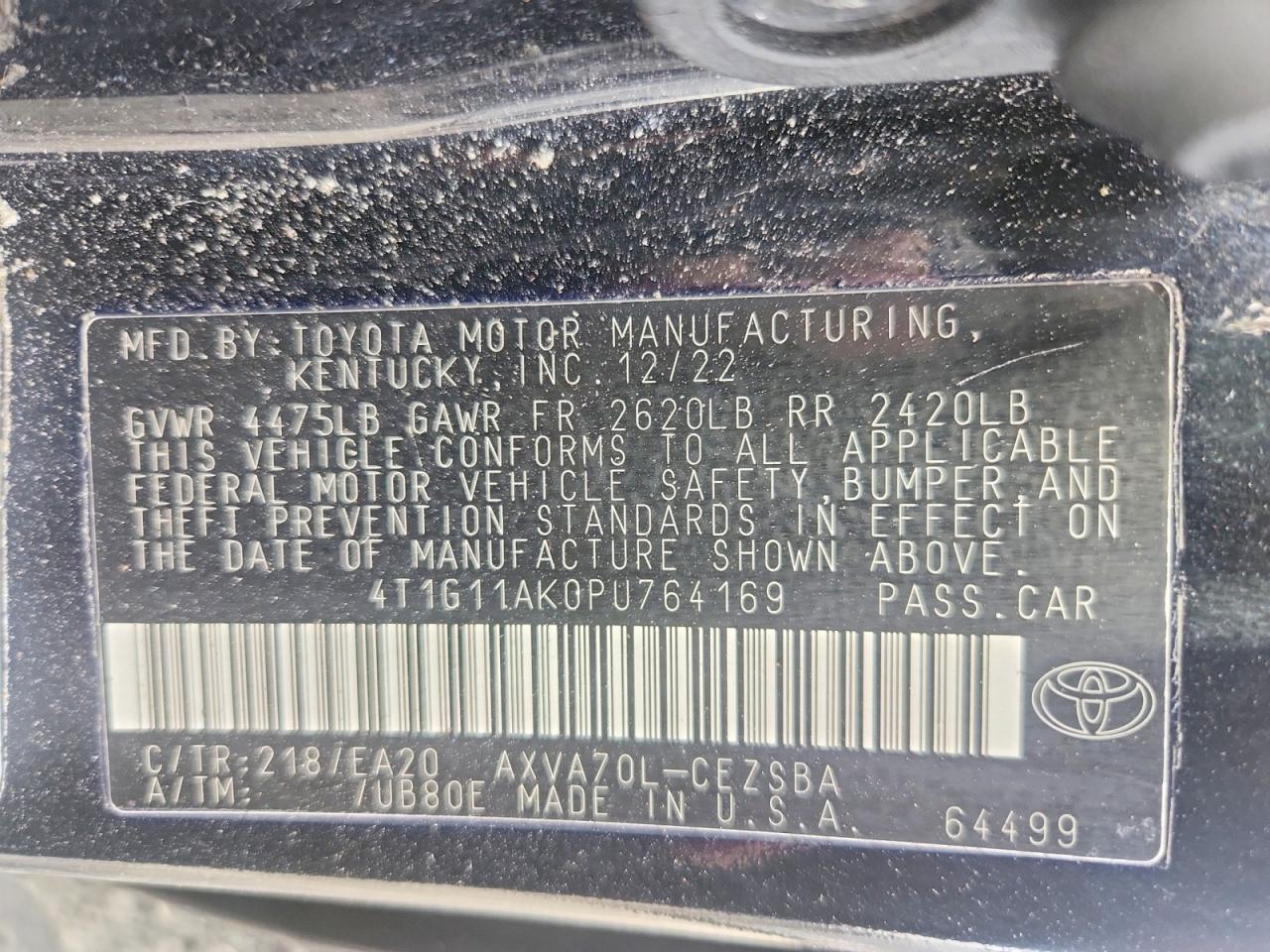 2023 TOYOTA CAMRY SE NIGHT SHADE photo 13