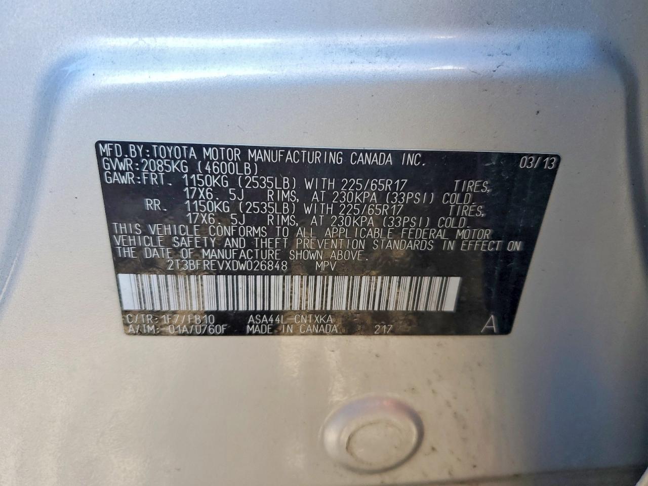 2013 TOYOTA RAV4 LE photo 25