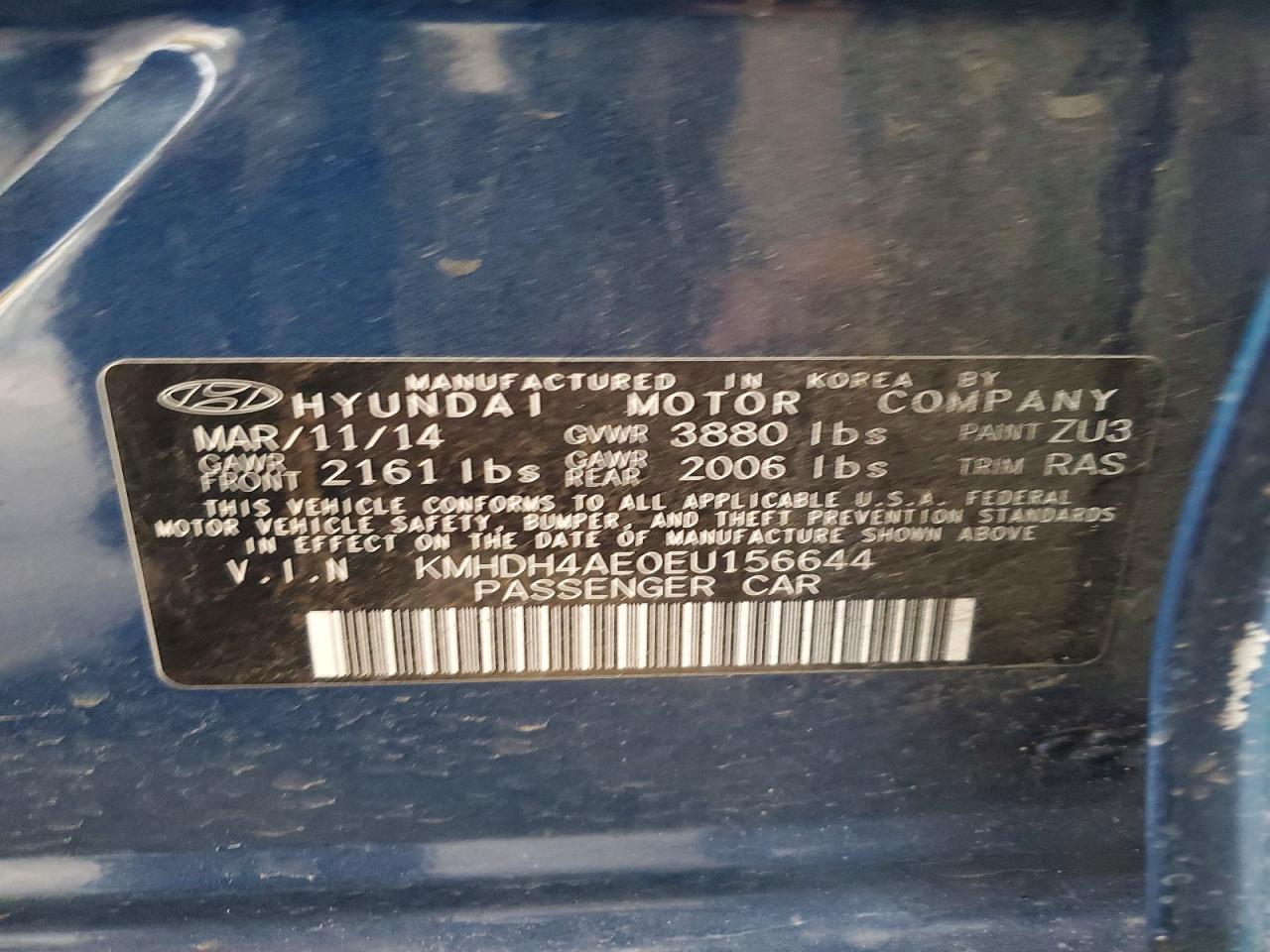 2014 HYUNDAI ELANTRA SE photo 12