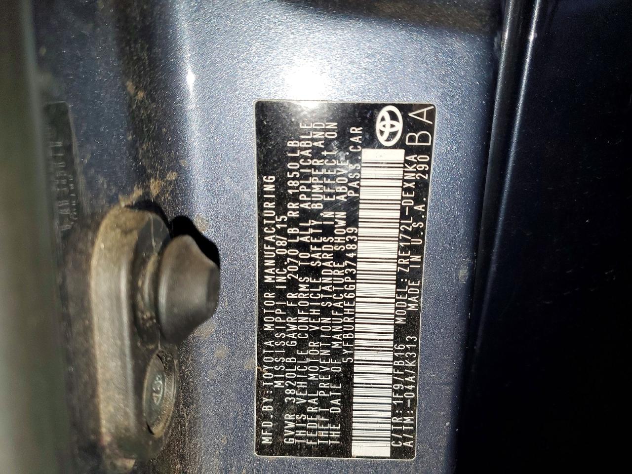 2016 TOYOTA COROLLA L photo 23