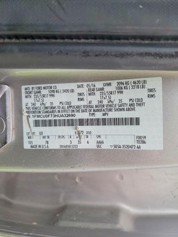 2017 FORD ESCAPE S photo 14