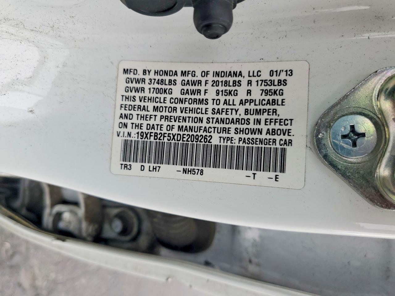 2013 HONDA CIVIC LX photo 25