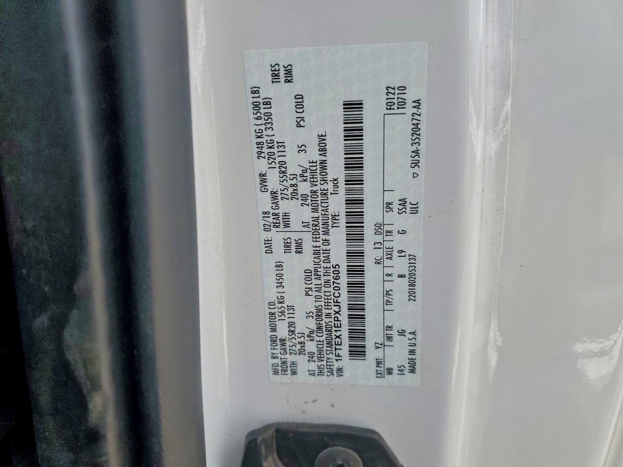 2018 FORD F150 SUPER CAB photo 12