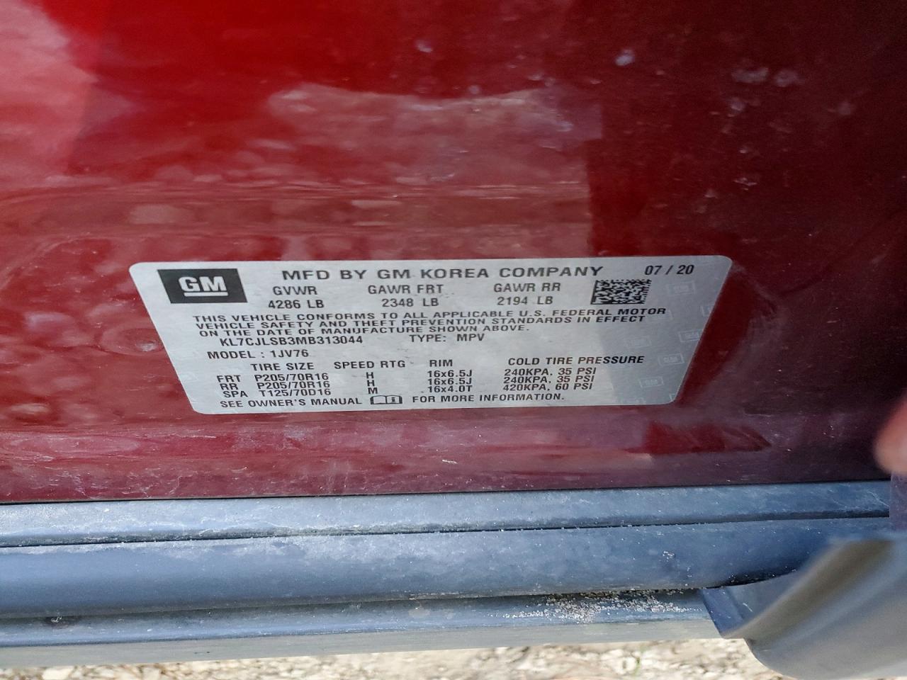 2021 CHEVROLET TRAX 1LT photo 37