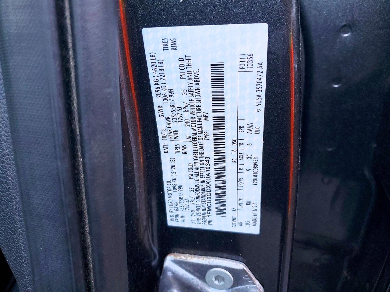 2019 FORD ESCAPE SE photo 25