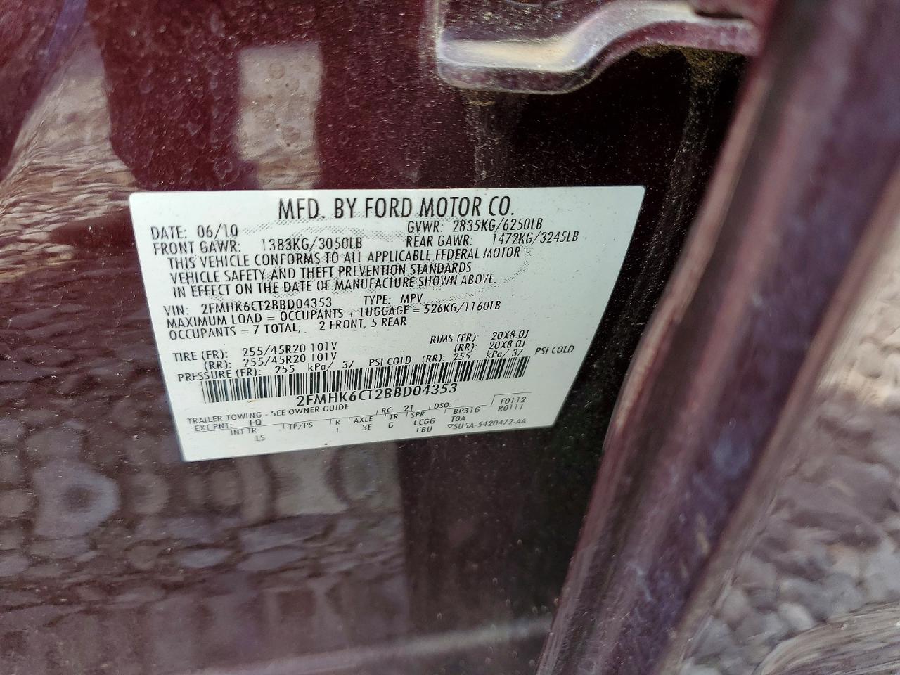 2011 FORD FLEX photo 14