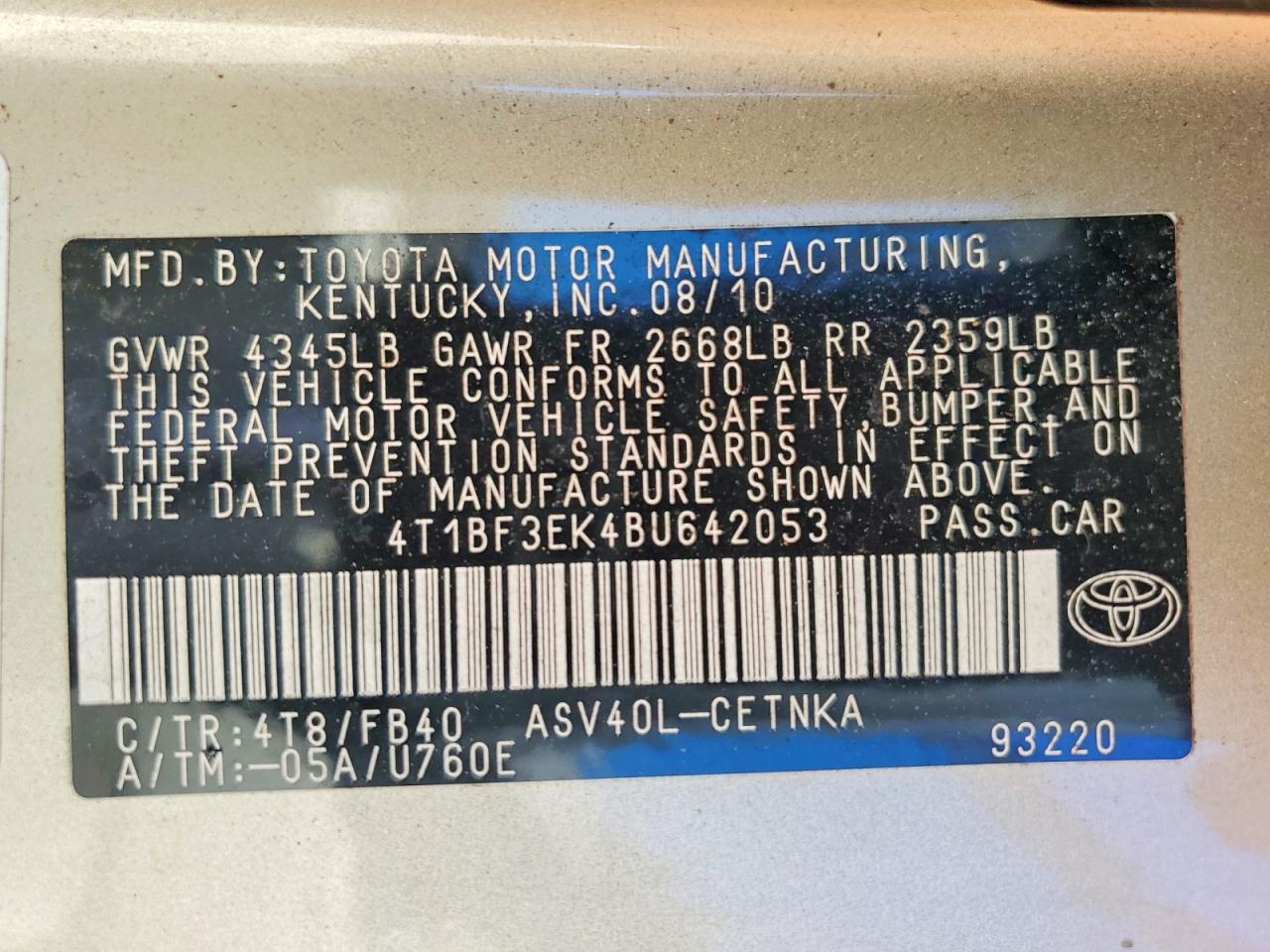 2011 TOYOTA CAMRY photo 23