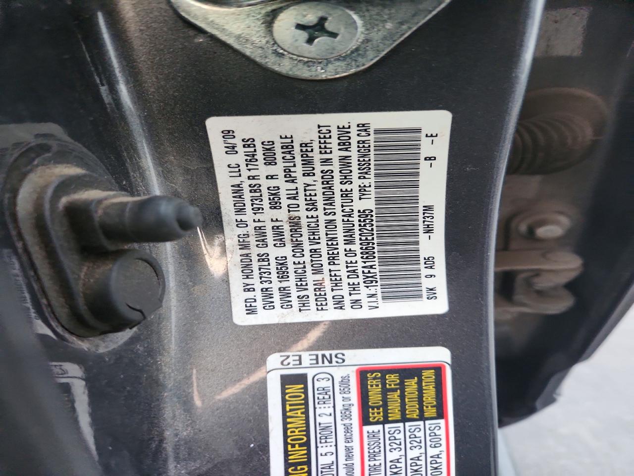 2009 HONDA CIVIC EX photo 12