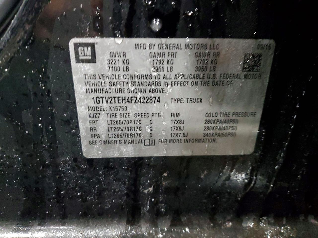 2015 GMC SIERRA K1500 photo 12