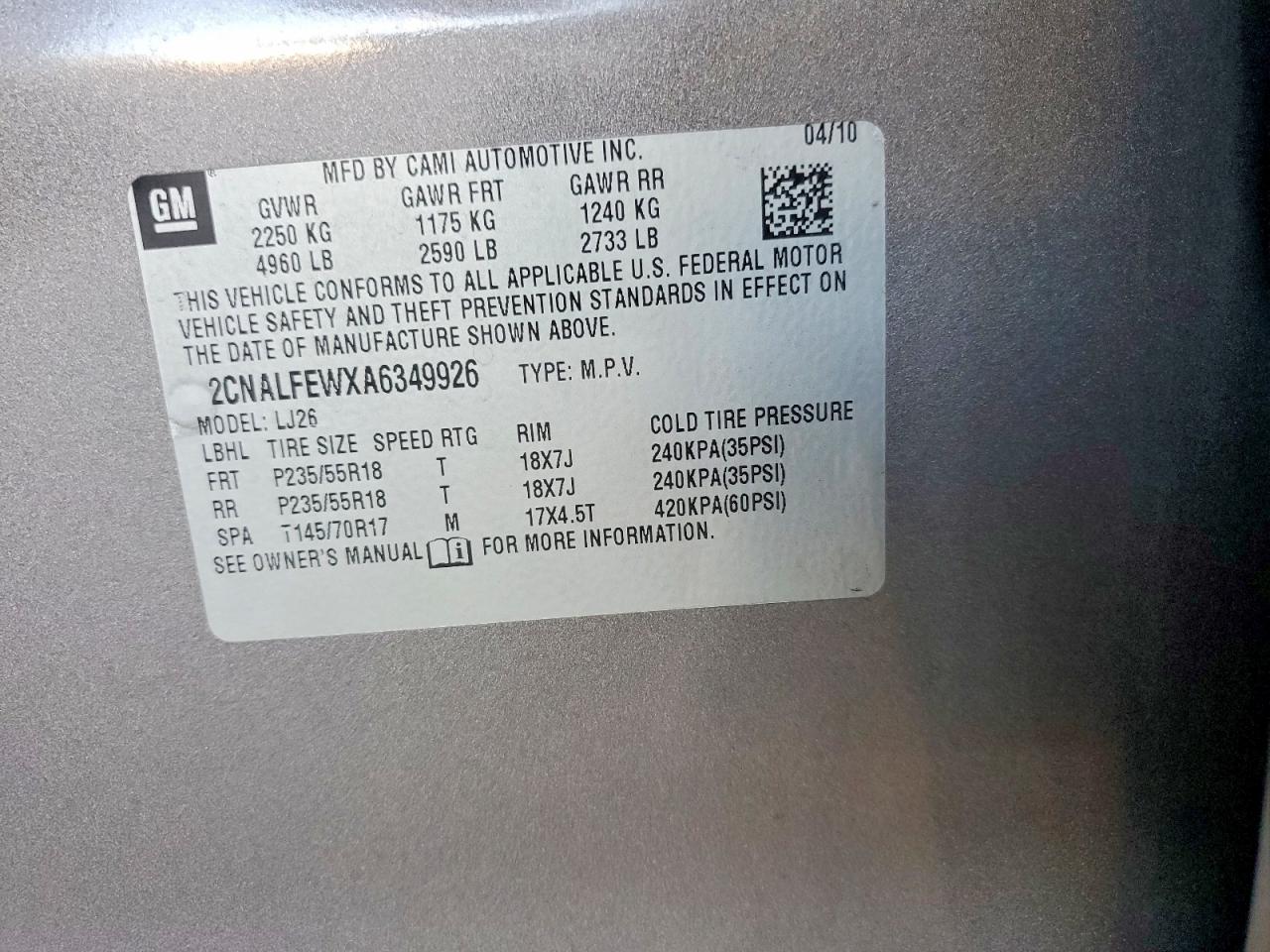 2010 CHEVROLET EQUINOX LTZ photo 13