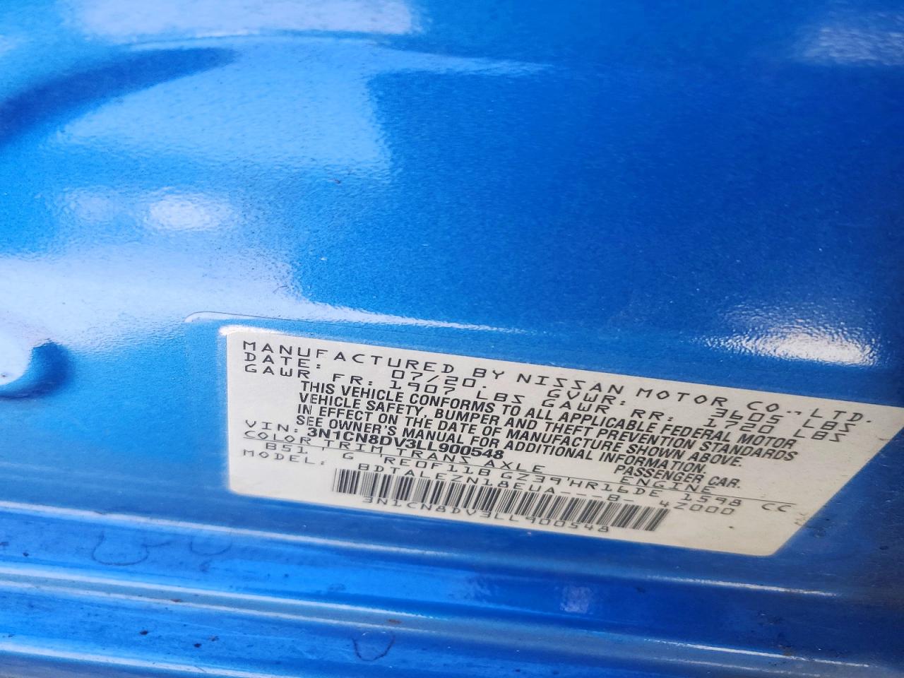 2020 NISSAN VERSA S photo 12