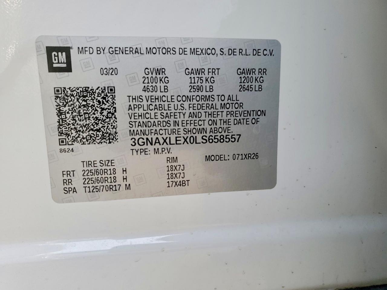 2020 CHEVROLET EQUINOX LT photo 13