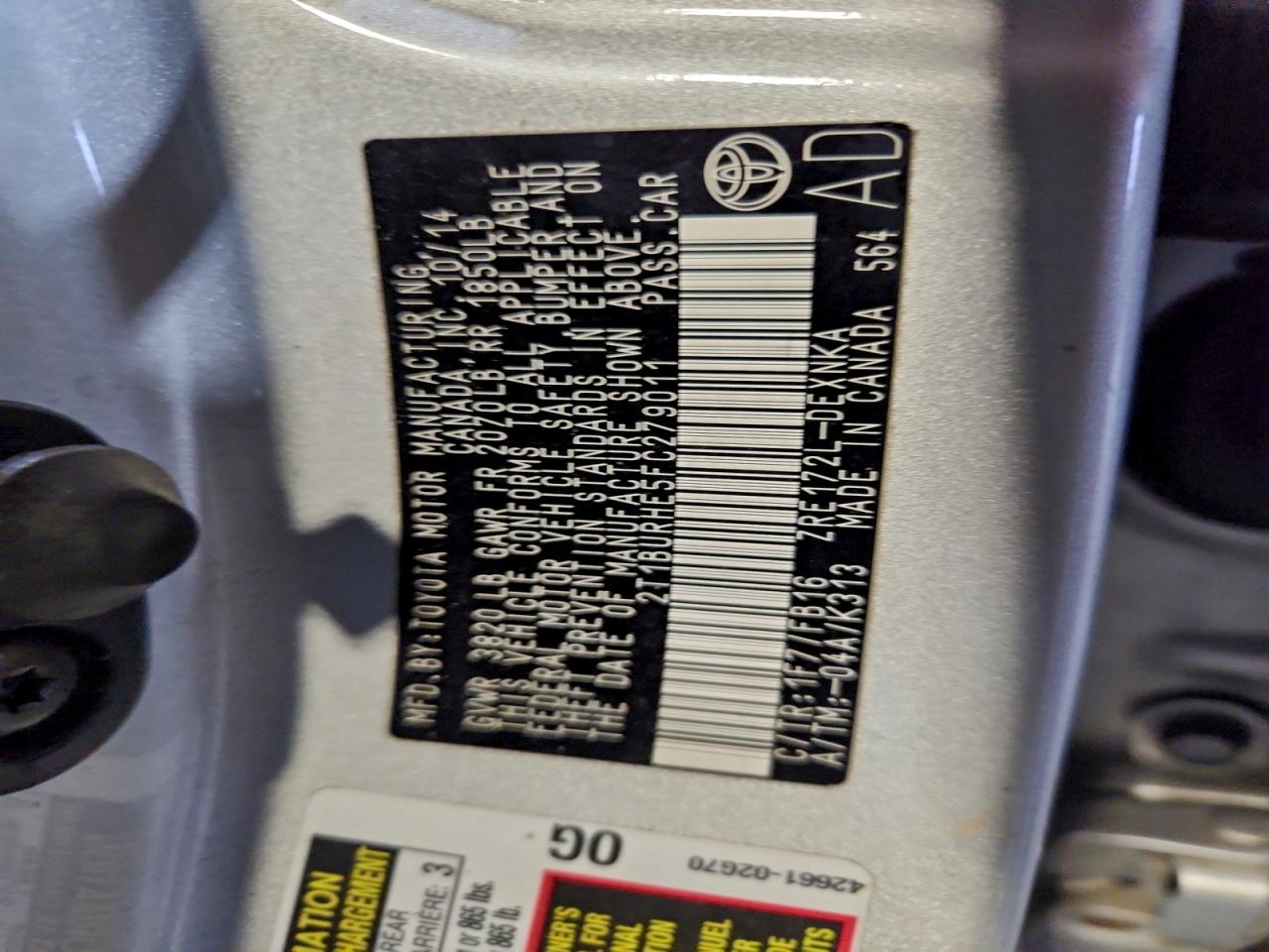 2015 TOYOTA COROLLA L photo 13