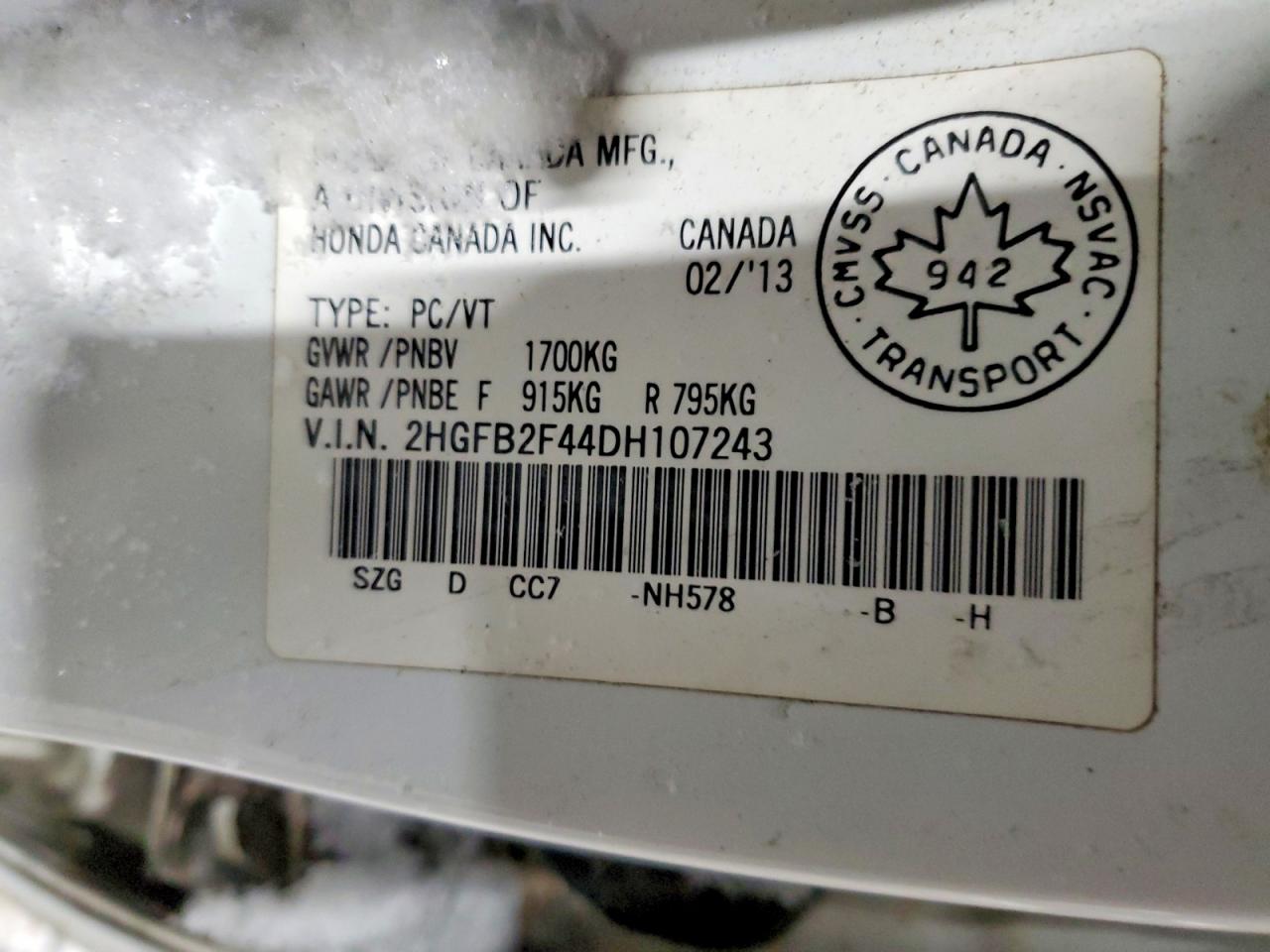 2013 HONDA CIVIC LX photo 12