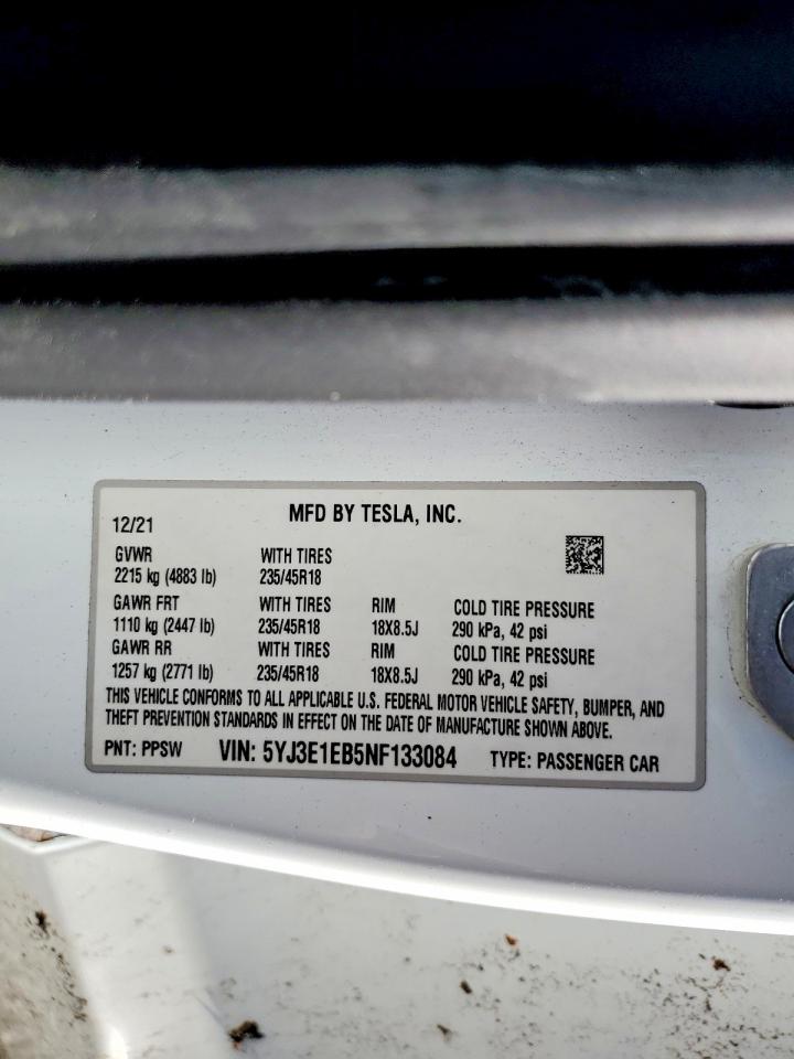 2022 TESLA MODEL 3 photo 12