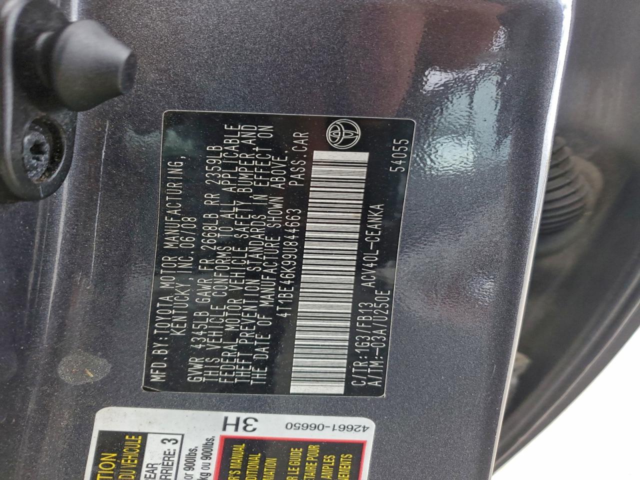 2009 TOYOTA CAMRY BASE photo 12