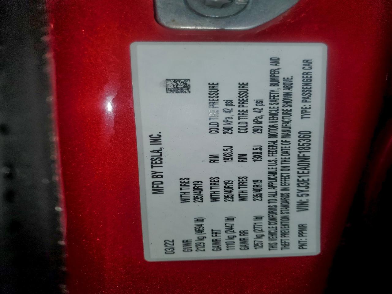 2022 TESLA MODEL 3 photo 12
