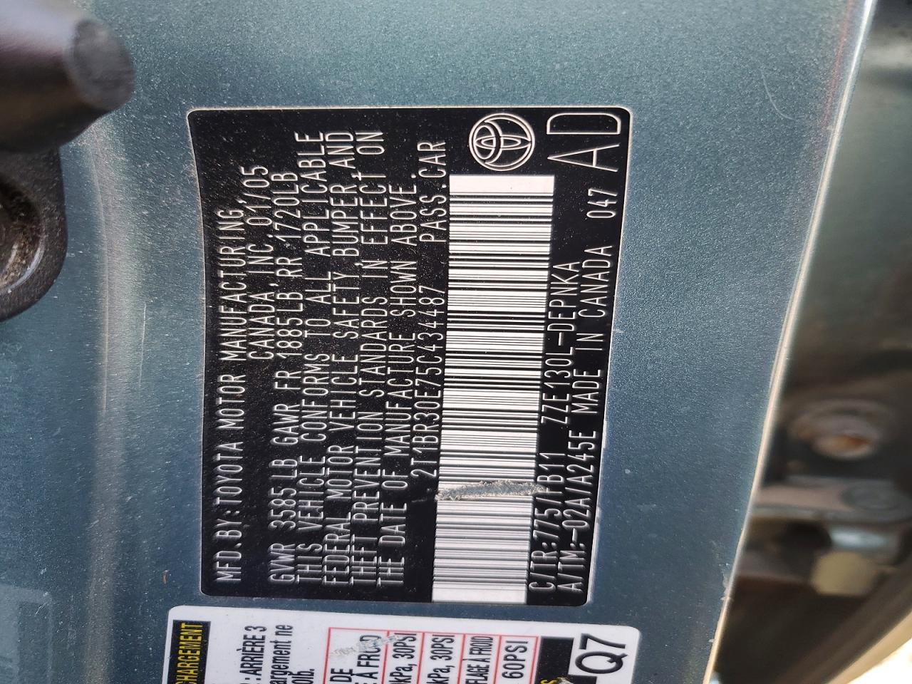 2005 TOYOTA COROLLA CE photo 12