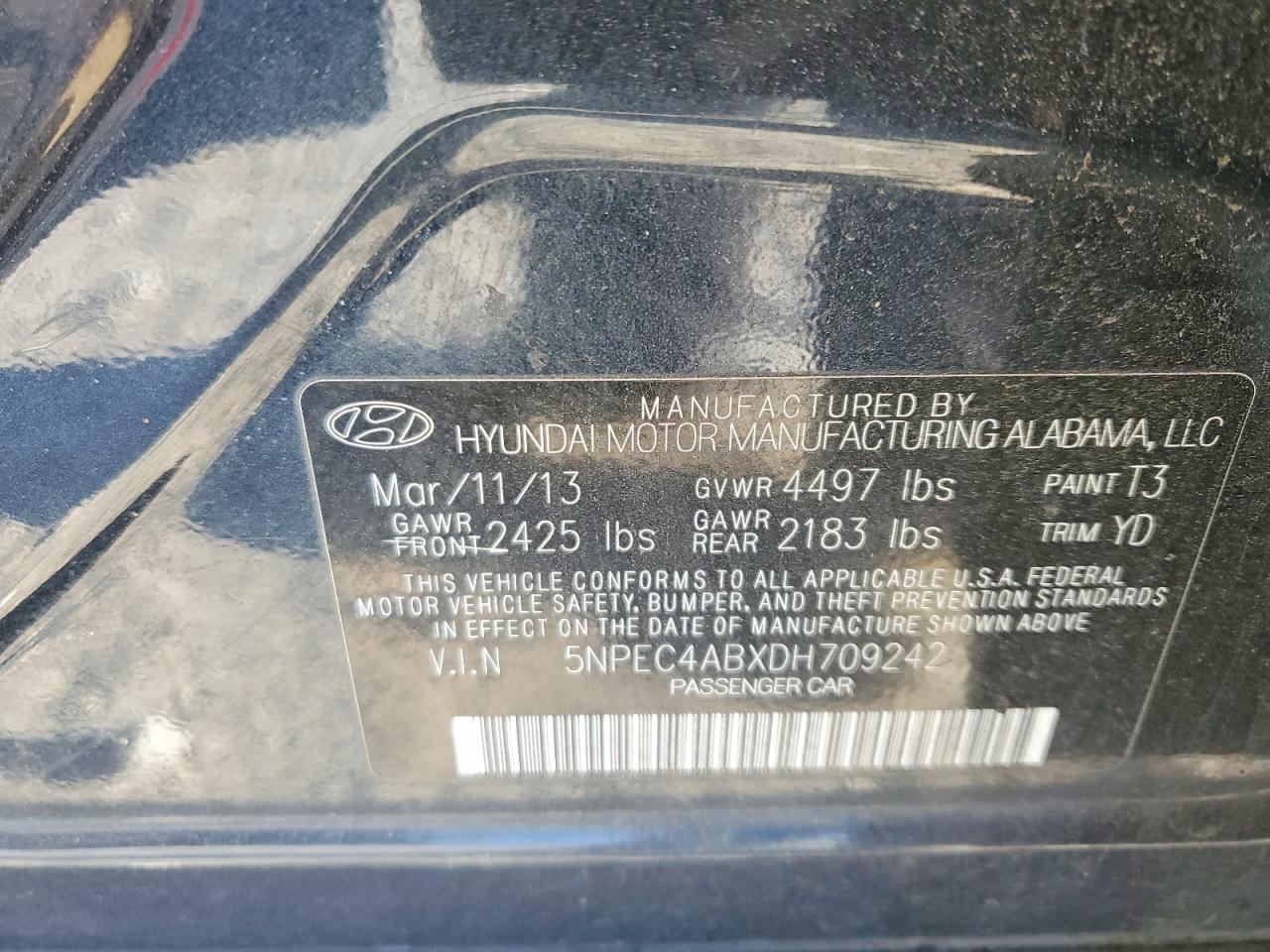 2013 HYUNDAI SONATA SE photo 12