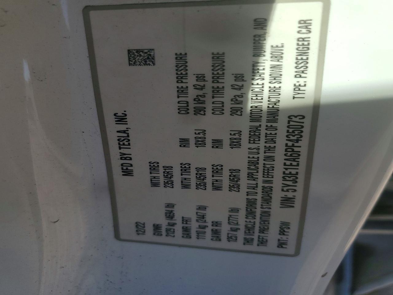 2023 TESLA MODEL 3 photo 12
