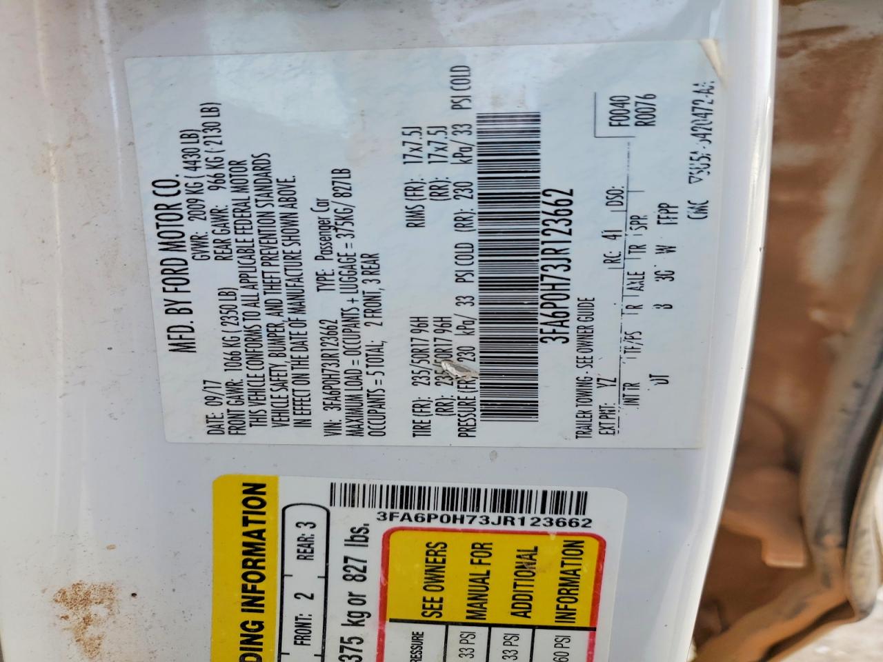 2018 FORD FUSION SE photo 12
