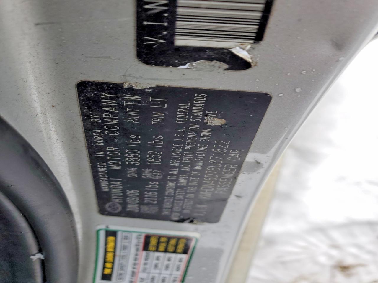 2006 HYUNDAI ELANTRA GLS photo 23