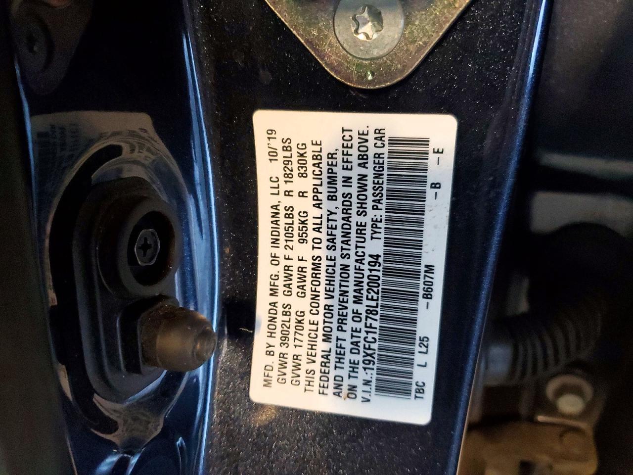 2020 HONDA CIVIC EXL photo 12