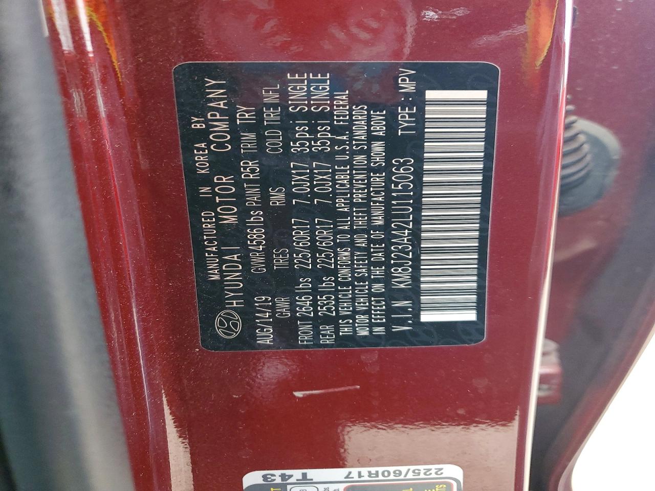 2020 HYUNDAI TUCSON SE photo 13