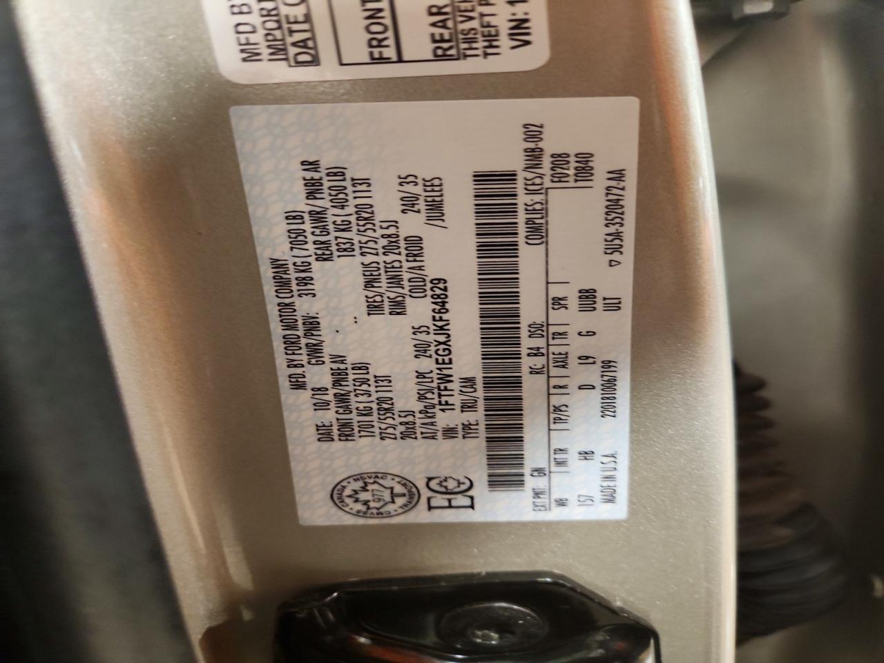 2018 FORD F150 SUPERCREW photo 12