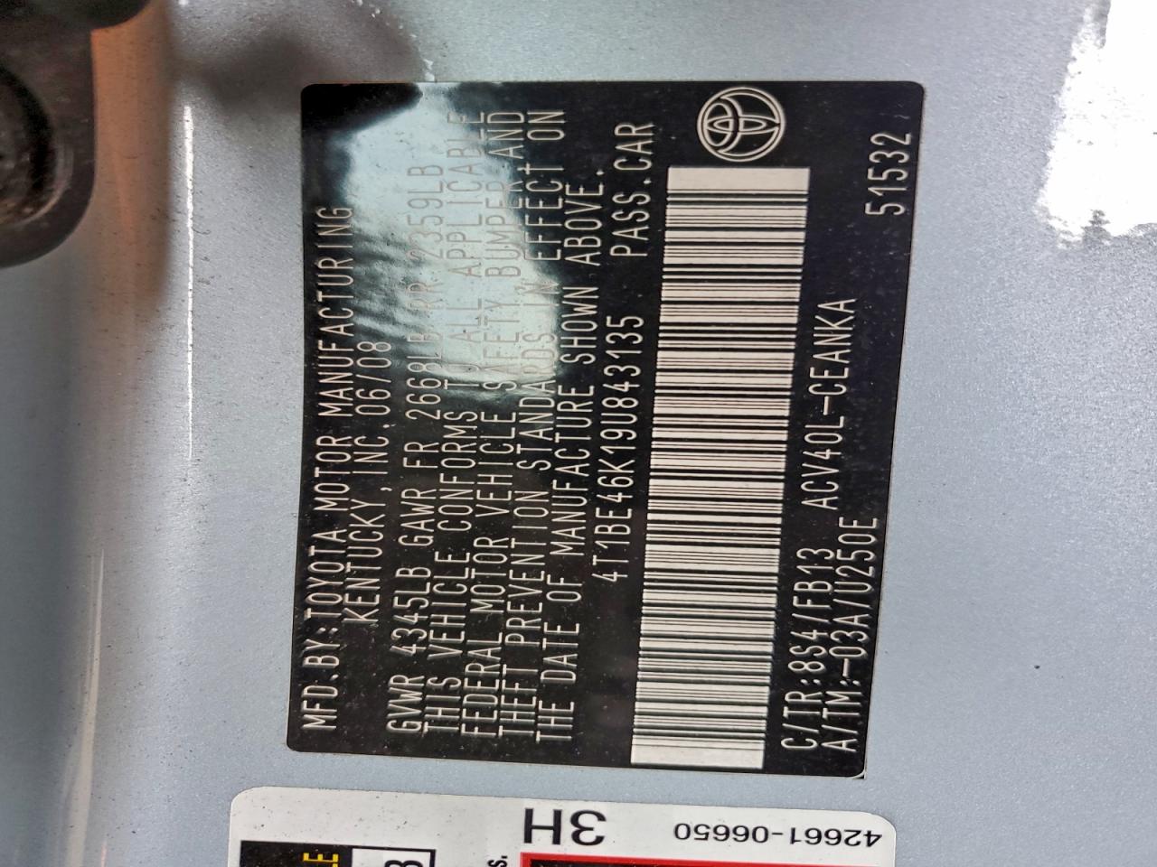2009 TOYOTA CAMRY BASE photo 12
