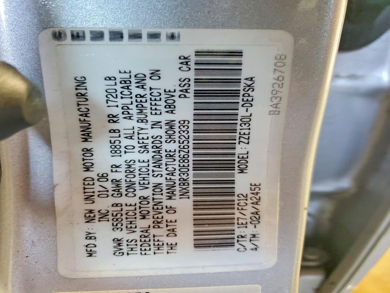 2006 TOYOTA COROLLA CE photo 13