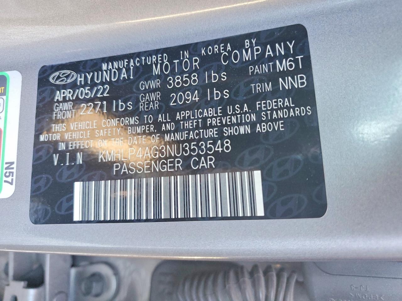 2022 HYUNDAI ELANTRA LIMITED photo 12