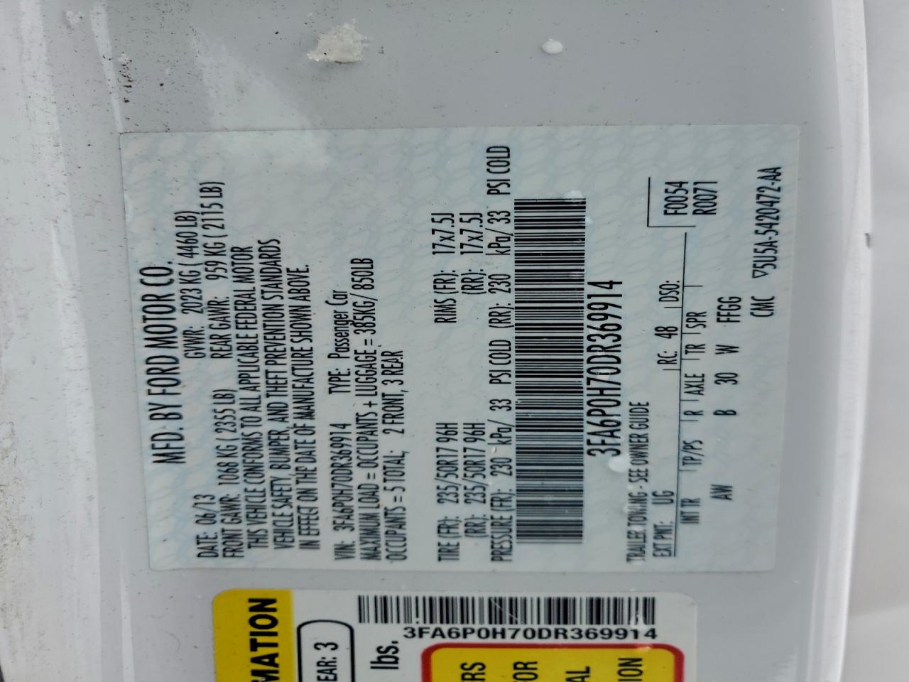 2013 FORD FUSION SE photo 23